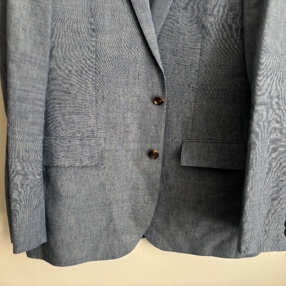 J Crew Blue Linen-Wool Unstructured Ludlow Slim Suit- 40 Pants 31 x 30 - Picture 3 of 16